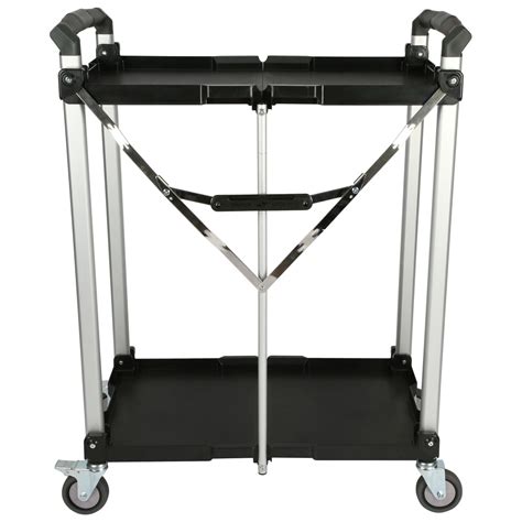 2 Shelfs Folding Collapsible Service Cart Xl 200lb Capacityr Pack
