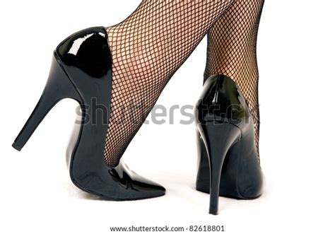 Black High Heel Shoes Shiny Gloss Stock Photo Edit Now 82618801