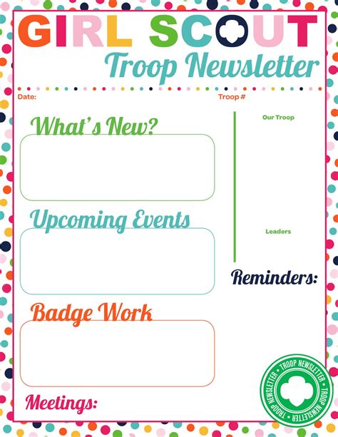 i am girl scouts iamgirlscouts newsletter template now available on etsy