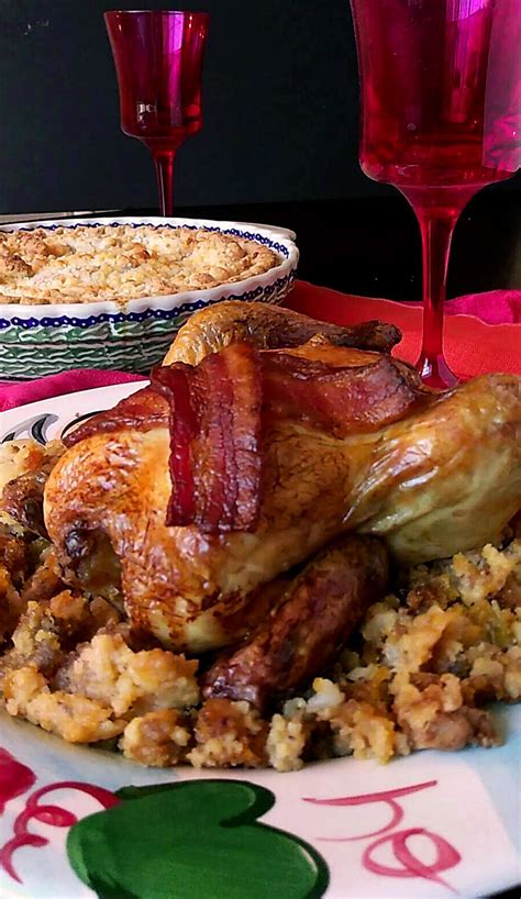 This was the first time i ever heard of this little chicken. Cornish Hens with Sausage Stuffing - A Holiday dinner meal ...