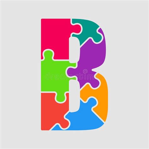 Abc Vector Puzzle Pieces With Letter Stock Vector Illustration Of