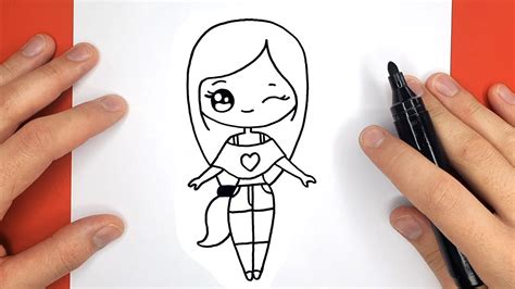 How To Draw A Cute Girl Happy Drawings Youtube