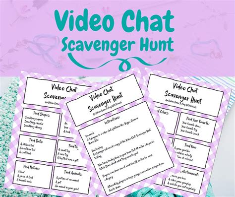 Fun Video Call Scavenger Hunt Printable For Kids
