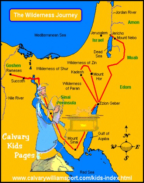 Map Of Israelites Journey In The Desert Sunday School Lessons Bible