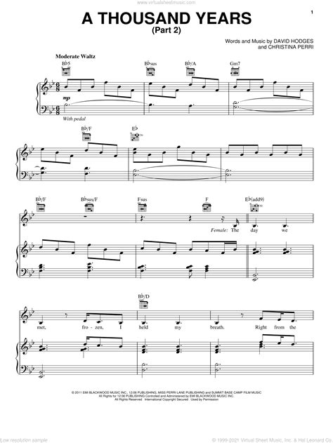 Perri A Thousand Years Part 2 Sheet Music For Voice
