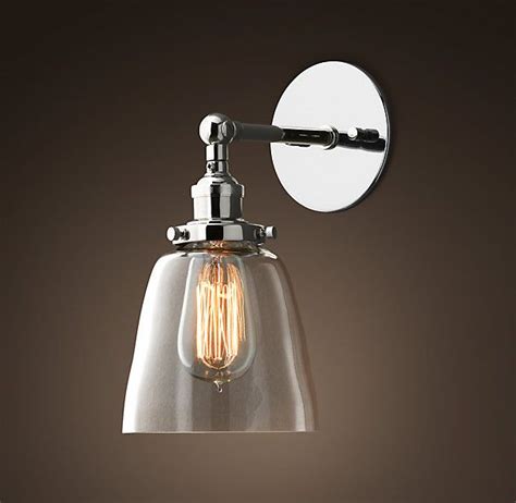 The light is super versatile. 20th C. Factory Filament Glass Cloche Sconce | Bathroom ...