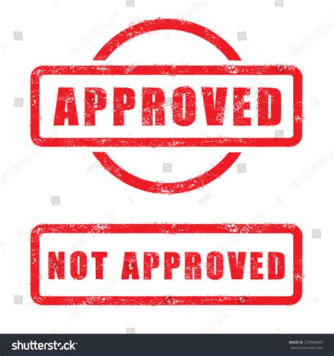 Stamp Approved Not Approved Red Text Stock Vector 