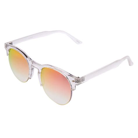 clear mod style mirrored sunglasses claire s us