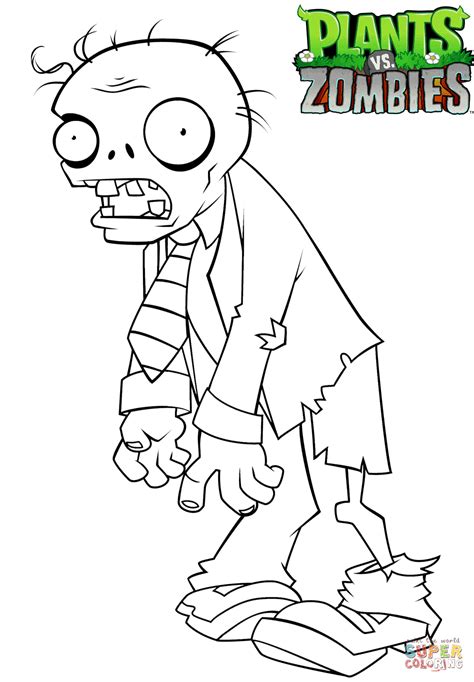 Fans of horror stories and researchers of the inhabitants of the other worlds will like the coloring pages with images of zombies. Plants vs. Zombies coloring page | Free Printable Coloring Pages