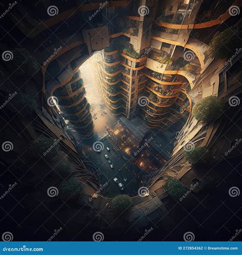 Futuristic Underground City Revealed through a Ground Hole