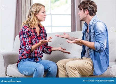 Couple Having An Argument Stock Photo Image Of Distant 66159686