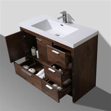 24 inch vanity bathroom with ceramic, stone and glass sink. Buy CBI 42 Inch Rosewood Modern Bathroom Vanity TN-LY1065 ...