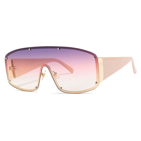 hbk unisex pilot sunglasses newest trendy one piece square oversized sun glasses celebrity rivet
