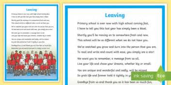A community for 13 years. Leaving School Poem - Year 6 Leavers - End of Year Resources