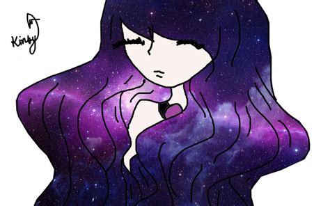 Girl With Galaxy Hair By Justanormalartist2 On Deviantart