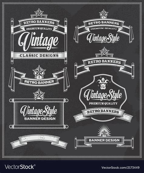 Retro Vintage Banners And Frames Chalkboard Design