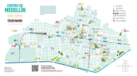 Mapa Turístico Del Centro De La Ciudad De Medellín On Behance
