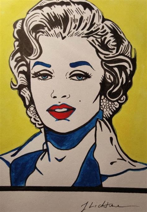 Roy Lichtenstein Pop Art Marilyn Monroe Drawing Painting Signed