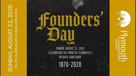 Founders Day Sunday Aug 23 2020 Livestream Youtube