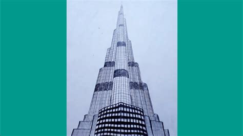 How To Draw Burj Khalifa Step By Step So Easy YouTube