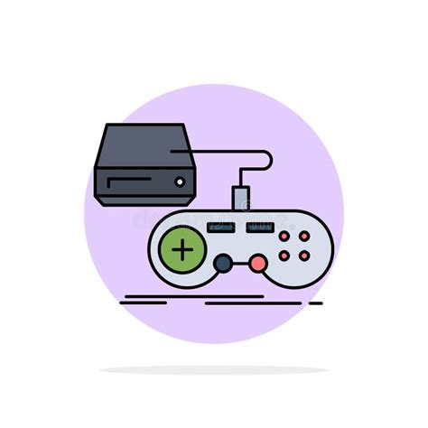 Console Game Gaming Playstation Play Flat Color Icon Vector Stock
