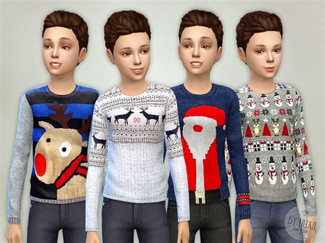 Christmas Sweater Boys By Lillka At Tsr Sims 4 Updates