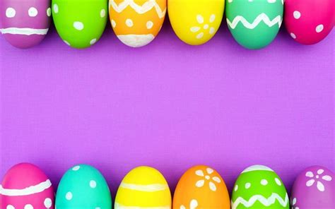 Download Wallpapers Easter Easter Eggs Purple Background Multi