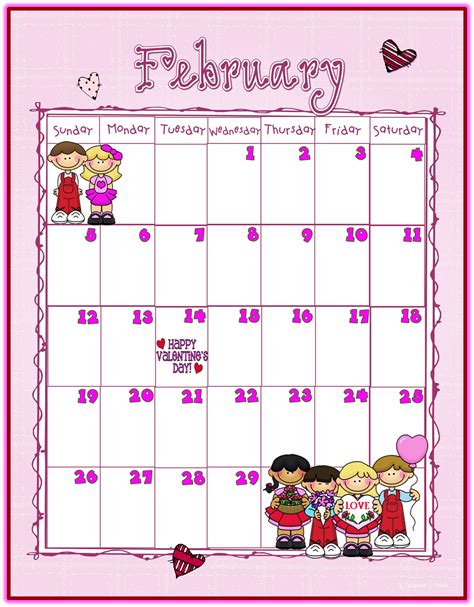 February Calendar Heading Clipart Clipground