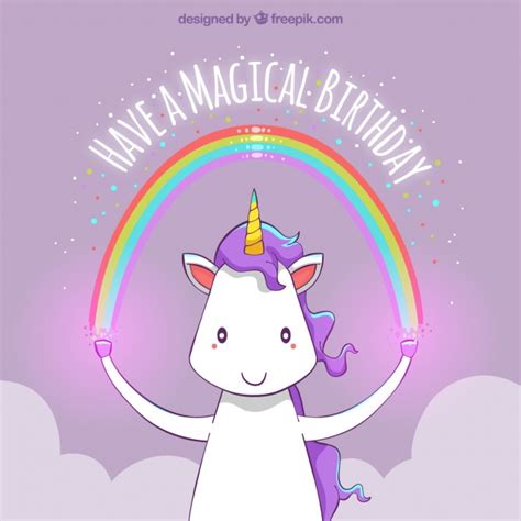 See more ideas about unicorn birthday party decorations, unicorn birthday parties, unicorn birthday. Happy birthday unicorn background with a rainbow | Free Vector