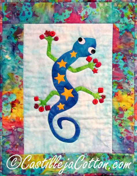 Funky Gecko Quilt Pattern Quilt Patterns Quilts Applique Quilting
