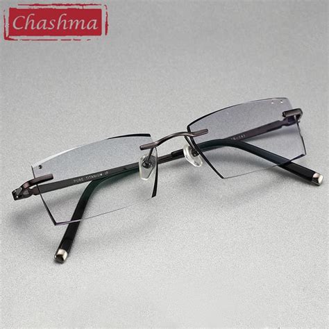 titanium prescription colored lenses glasses men luxury tint lenses myopia reading glasses