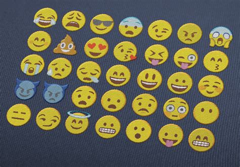 Facebook Emoji Smiley Faces Emojis 3 Sizes Emoji Machine Embroidery