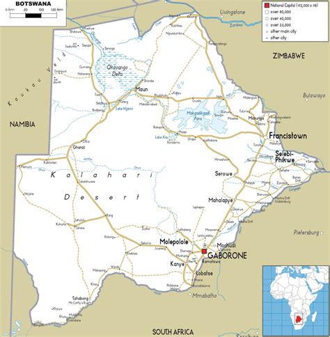 Botswana Maps Printable Maps Of Botswana For Download