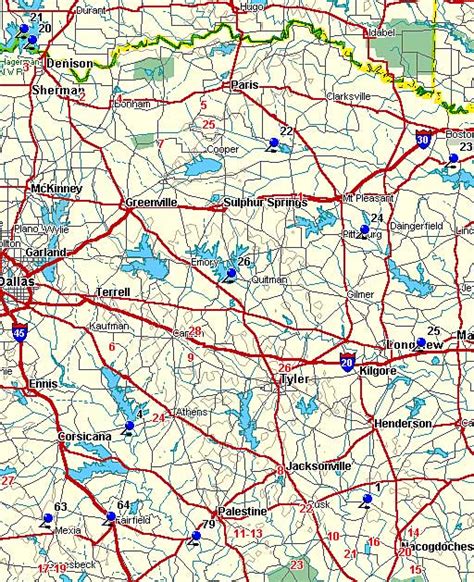 Map Of East Texas Lakes Map Of Illinois