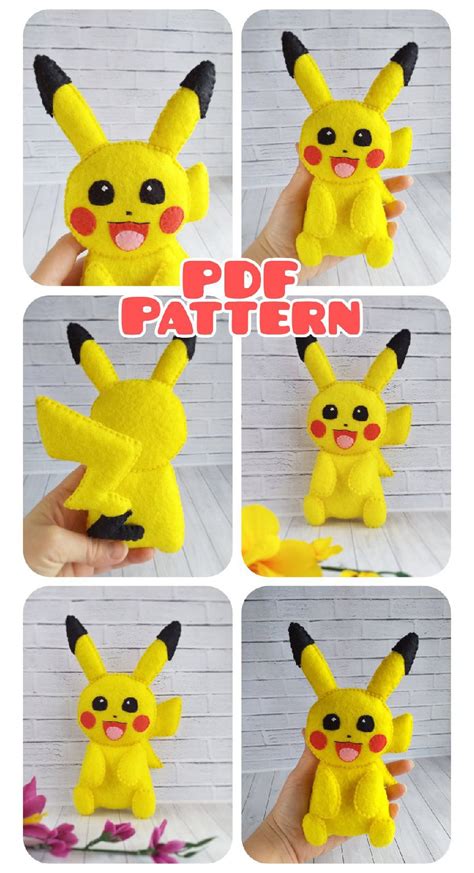 Pokemon Plush Pattern Pikachu Pattern Pikachu Plush Diy Plush