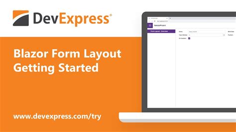 Devexpress Blazor Form Layout Getting Started