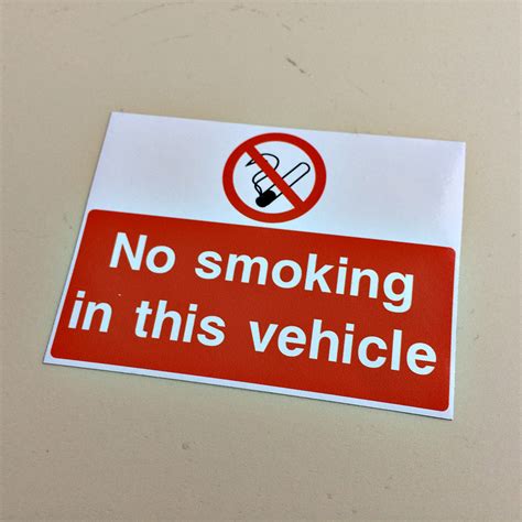 No Smoking In This Vehicle Sticker