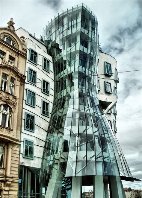 Prague A Close View Of The Dancing House Designed By Frank Gehry