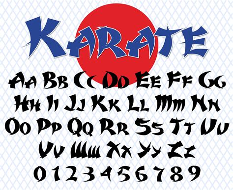Karate Font Ttf Svg Files Karate Letters Font Karate Alphabet Etsy