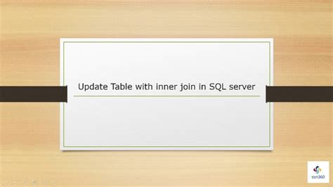 Update Table with inner join in SQL server - YouTube