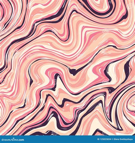 Marble Or Ink Pattern Wavy Stripes Colorful Bright Painted Vector