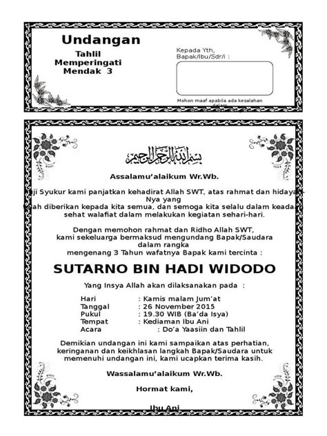 Download Contoh Undangan Syukuran Umroh Doc Itulah Format Blangko Walimatul Bersamawisata