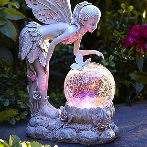 Garden Decoration Fairy Statue Solar Led Light Fairies Fairies