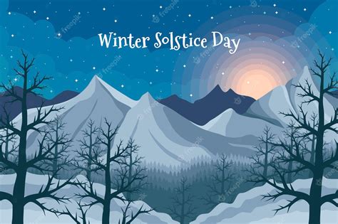 Premium Vector Hand Drawn Flat Winter Solstice Illustration