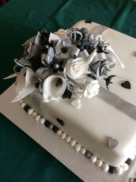 Easily upload photos, artwork, text, and more! 25th wedding anniversary cake #25th #wedding anniversary #cake #silver wedding #sugar … (With ...