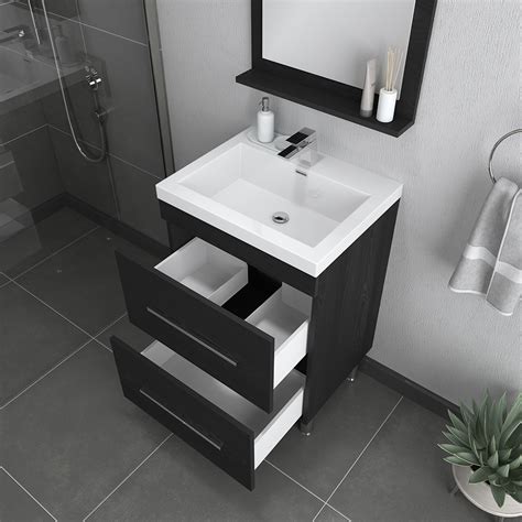 Alya Bath Ripley 24 Inch Modern Bathroom Vanity Black