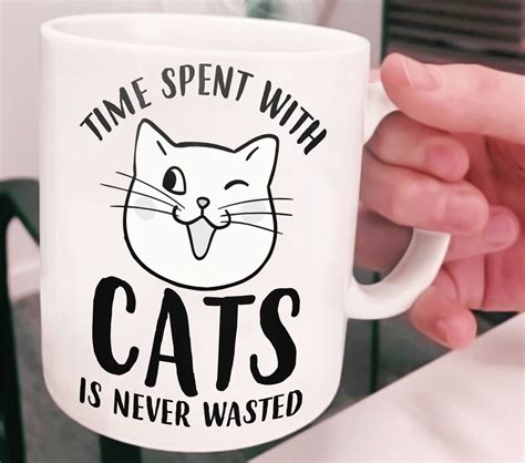 White Ceramic Coffee Mug For Cat Lovers Cat Lover Gift Gift For Her