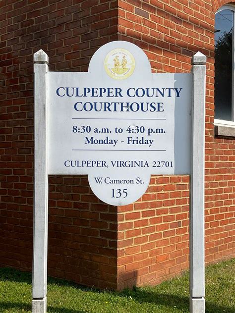 Courthouse Sign At Culpeper County Courthouse In Culpeper Virginia