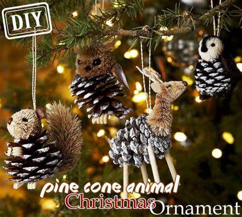 Diy Pine Cone Animal Christmas Ornament Top Easy Party Decor Design