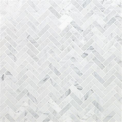 Ivy Hill Tile White Carrara Herringbone In X In Mm Polished